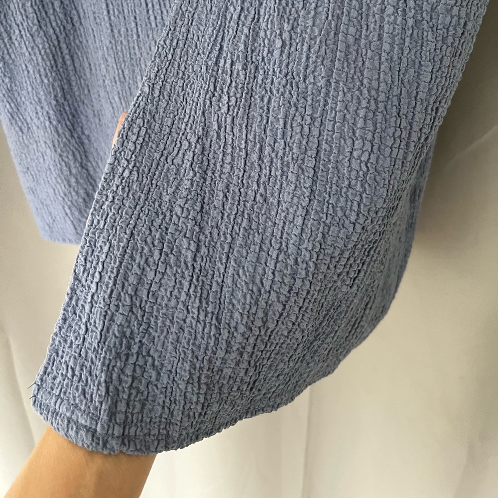 Lulus PeriwinkleTextured Button Front Midi Skirt - Small - Picture 6 of 11